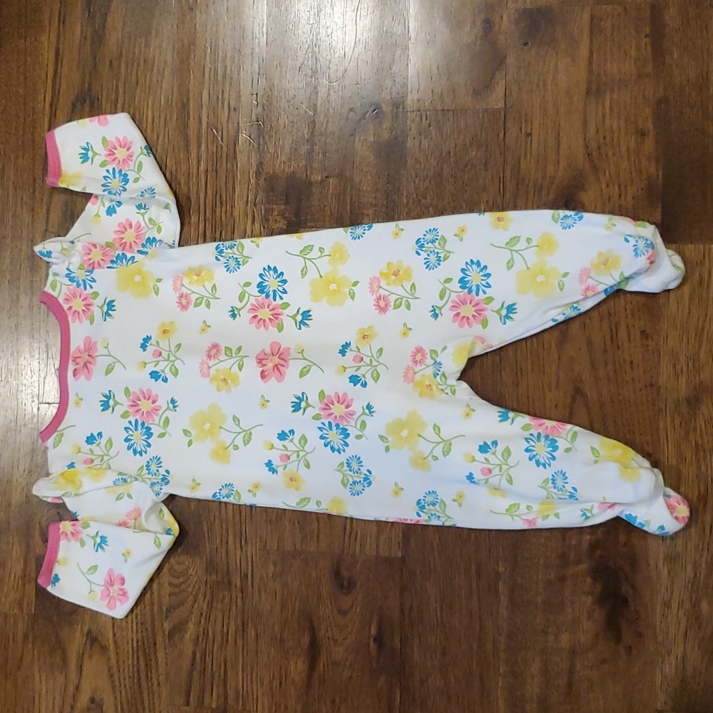 Girls Wonder Nation white floral sleeper size 6-9M - Picture 4 of 4
